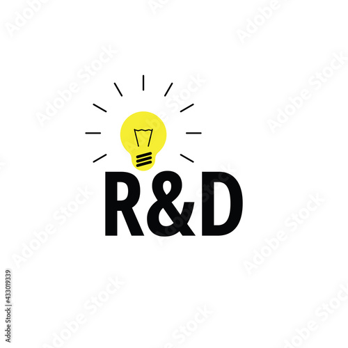 RD Icon, Research and Development or R and D Symbol