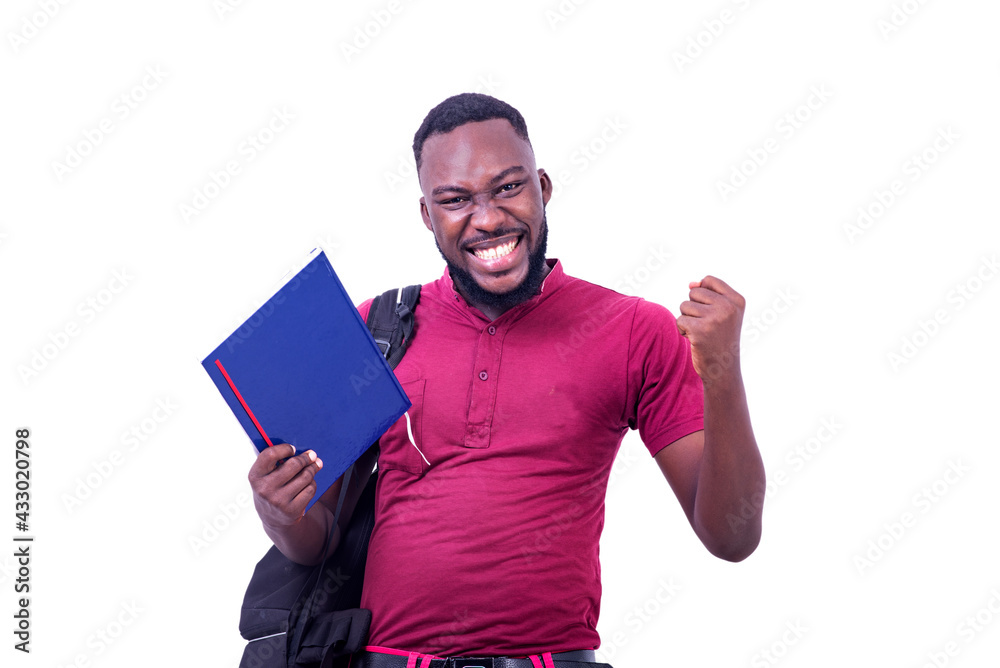 portrait of a happy young student man. portrait of a happy young student man.