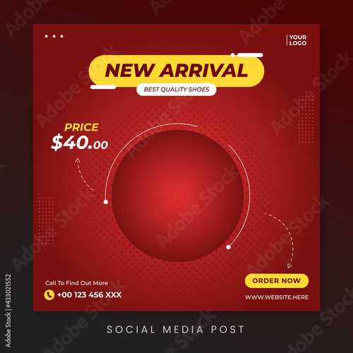 New arrival sale square banner for social media post template