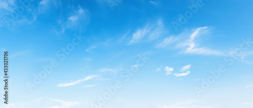 panorama blue sky background with white cloud
