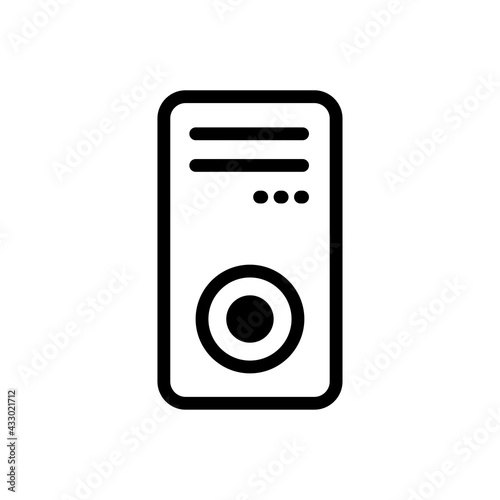 Pc Tower Vector Solid Icon. EPS 10 File 