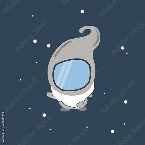 Cute gnomes style Astronaut. cartoon space stars, design. vector illustration