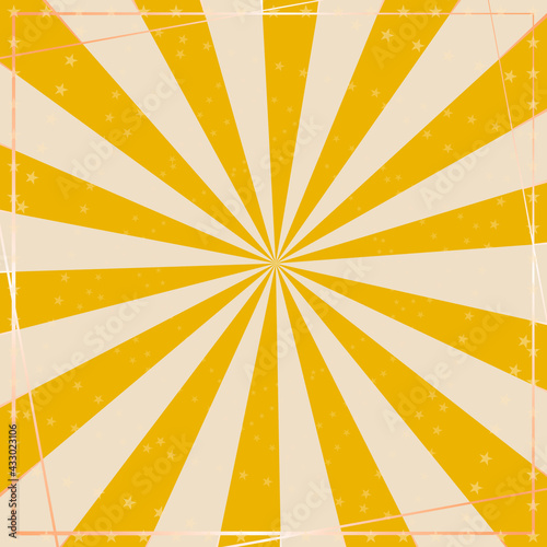 Vintage, grunge yellow circus background template. Vector illustration