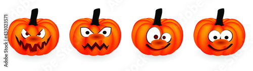 Pumpkin with eyeballs and no smiling face. Pumpkin, happy halloween party on 31 october fest. Ghosts pictogram. Flat vector ghost sign. Cartoon pumpkins, spook pattern. Zombie, monster, spooky symbol.