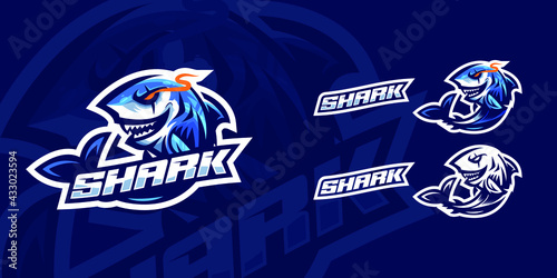 Shark Mascot Logo Premium