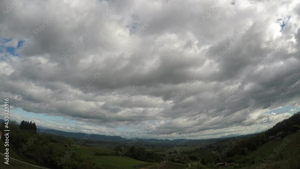 Time lapse of moving clouds, morning, north Croatia, wide angle Time lapse of moving clouds, morning, north Croatia, wide angle