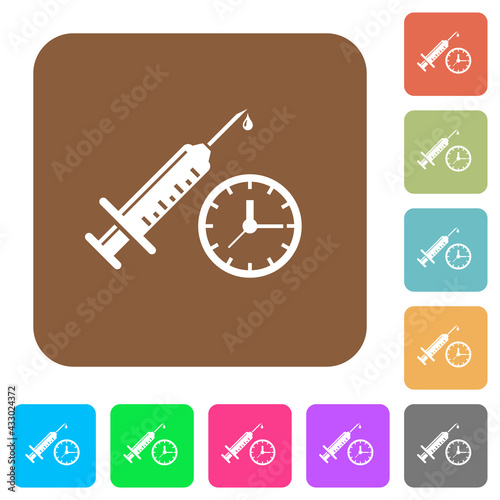 Vaccination appointment rounded square flat icons