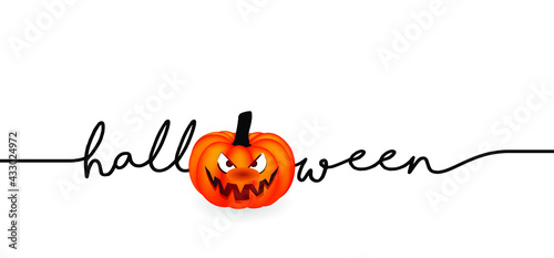 Slogan halloween with pumpkin and no smiling face. Pumpkins, happy halloween party on 31 october fest. Ghosts pictogram. Flat vector ghost sign. Cartoon spook pattern. Zombie, monster, spooky symbol.