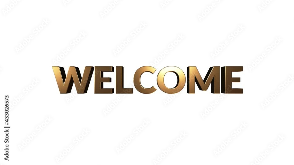 Welcome text chroma key animation Welcome text chroma key animation