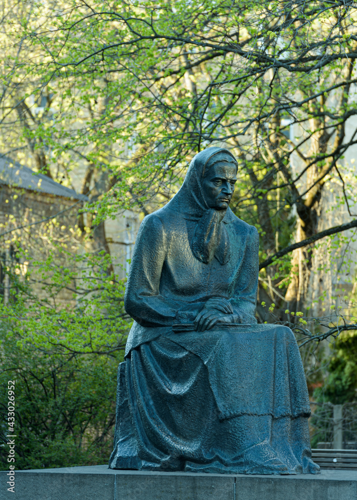 Statue of Lithuanian writer Žemaitė in Vilnius. Statue of Lithuanian writer Žemaitė in Vilnius.