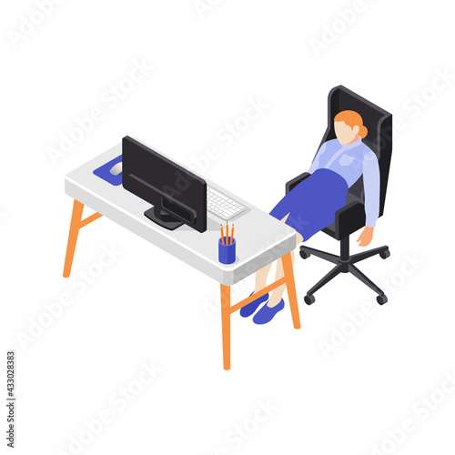 Exhausted Woman Burnout Composition