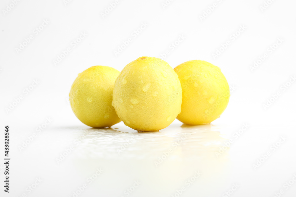 Fresh Yellow lemon on white background Fresh Yellow lemon on white background