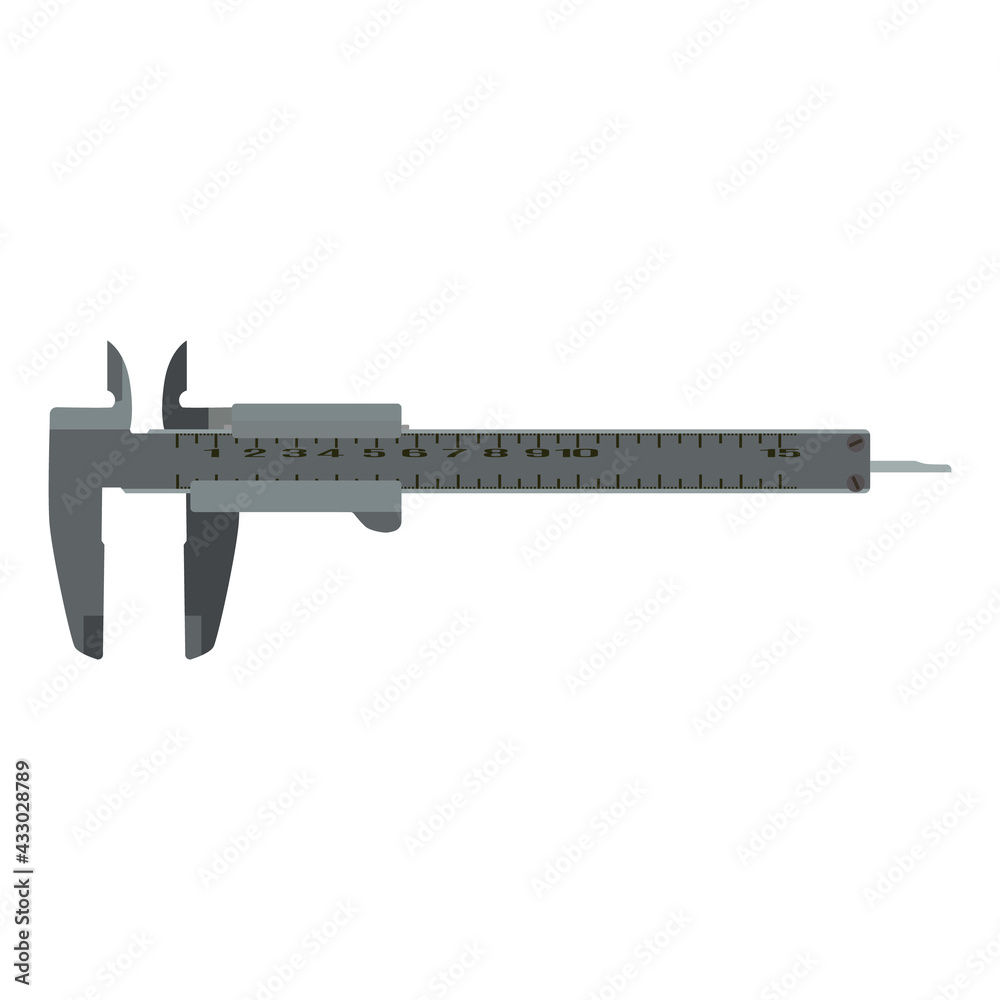 Vernier caliper scale precise measurement instrument. Measuring work tool vector Vernier caliper scale precise measurement instrument. Measuring work tool vector