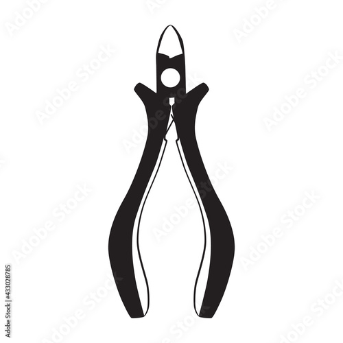 Wire or cable cutters, metal nippers. Electrician, repairman work tool, vector.