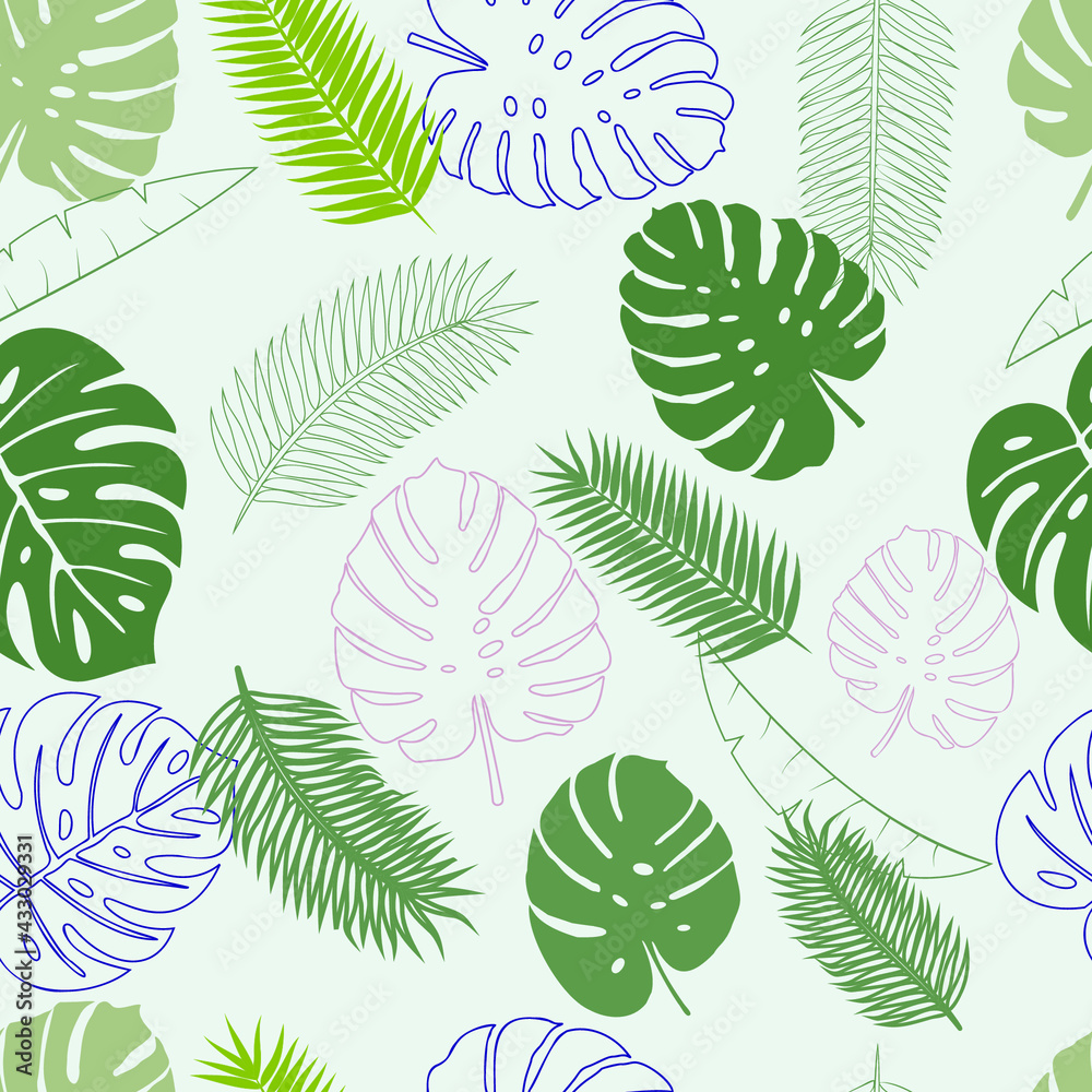 Seamless pattern with leaves. Seamless pattern with leaves.
