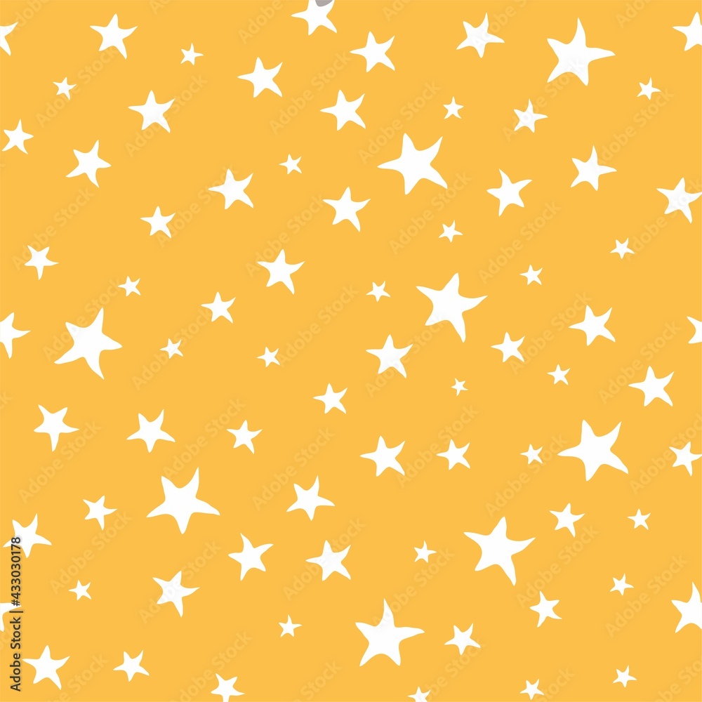 Yellow stars pattern textile pattern children pattern seamless wallpaper