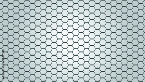 Seamless texture gray hex grid on white, Stock vector