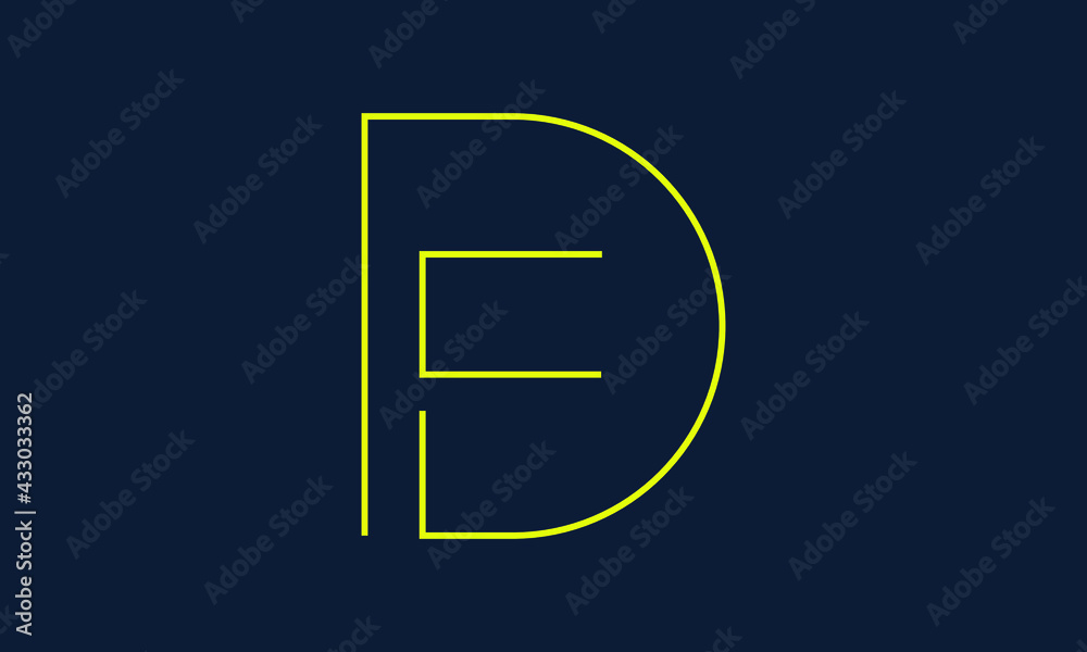 Fototapeta premium DF/FD logo, DF/FD letter logo design with yellow and navy blue color, DF/FD Business abstract vector logo monogram template.