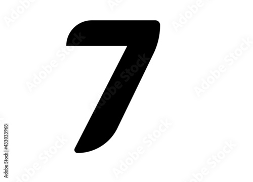 Number seven of modern design on white background. Vector design EPS 10
