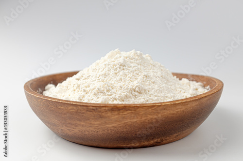Flour on a white background