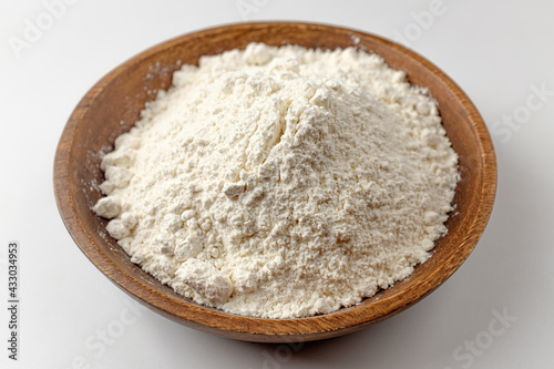 Flour on a white background