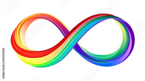Layered rainbow infinity symbol photo