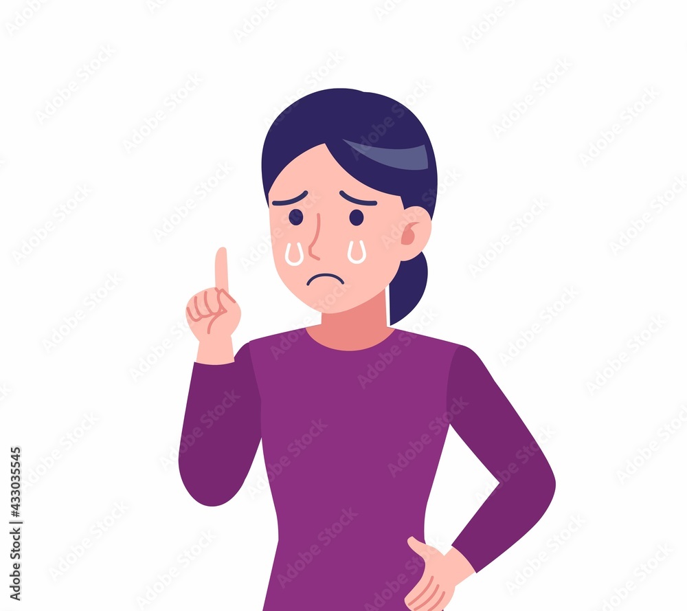 紫のシャツを着た女性