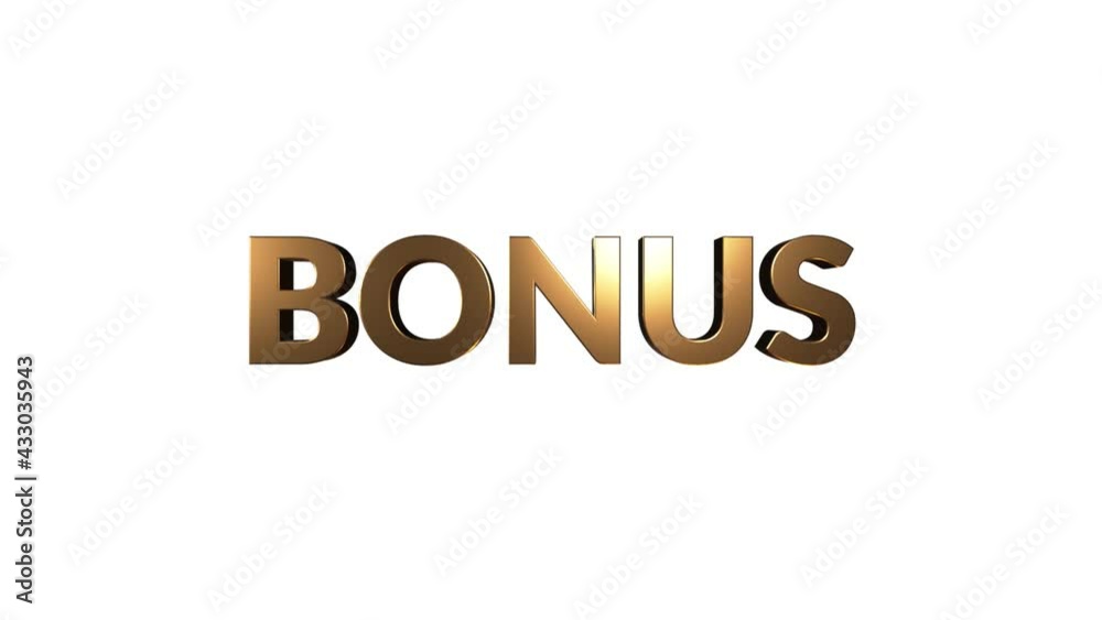 Bonus 3D Text Gold and red moving in Black Background Bonus 3D Text Gold and red moving in Black Background