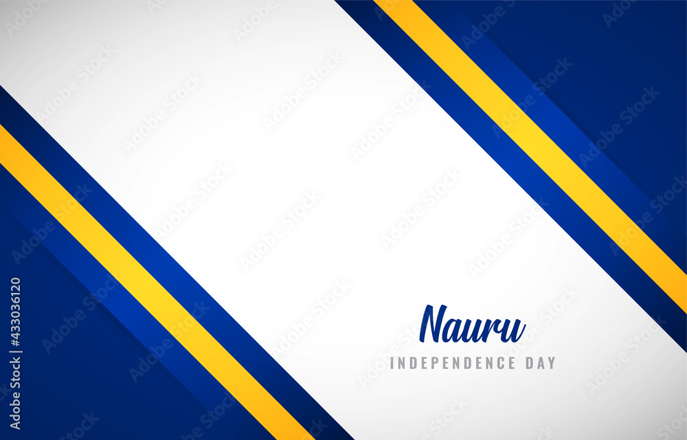 Happy Independence day of Nauru with Creative Nauru national country flag greeting background Happy Independence day of Nauru with Creative Nauru national country flag greeting background