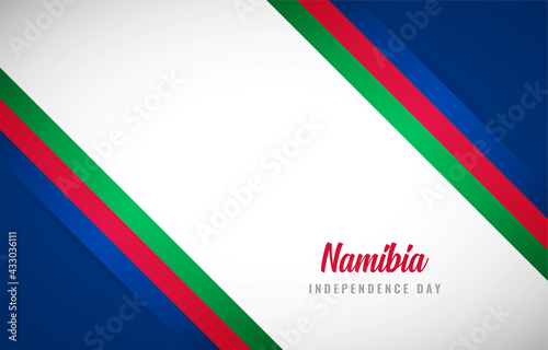 Happy Independence day of Namibia with Creative Namibia national country flag greeting background