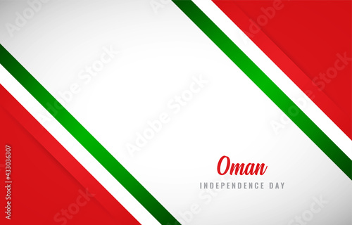 Happy Independence day of Oman with Creative Oman national country flag greeting background