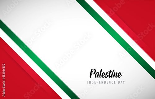 Happy Independence day of Palestine with Creative Palestine national country flag greeting background