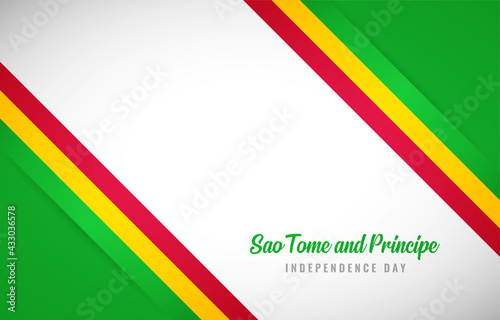 Happy Independence day of Sao Tome and Principe with Creative national country flag greeting background
