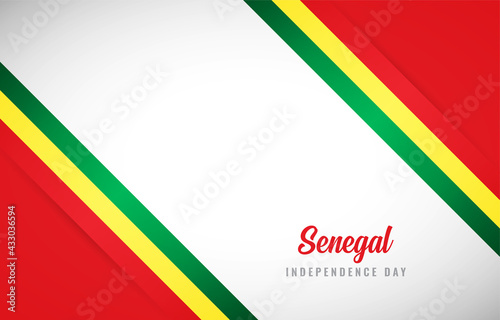 Happy Independence day of Senegal with Creative Senegal national country flag greeting background