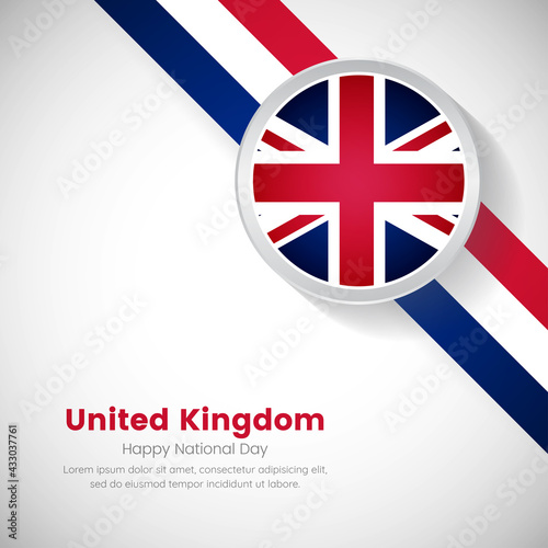 Creative United Kingdom national flag on circle. National day of United Kingdom country with classic background