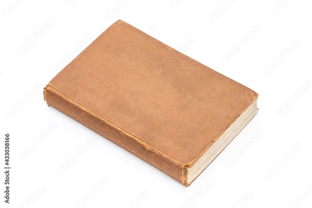 Old book cover, blank texture empty grunge design on white background Old book cover, blank texture empty grunge design on white background