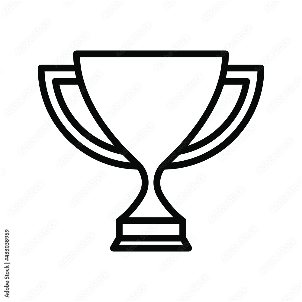 First prize trophy icon, winner vector illustration on white background. color editable First prize trophy icon, winner vector illustration on white background. color editable