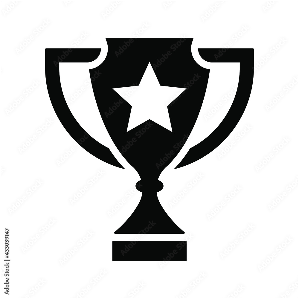First prize trophy icon, winner vector illustration on white background. color editable First prize trophy icon, winner vector illustration on white background. color editable