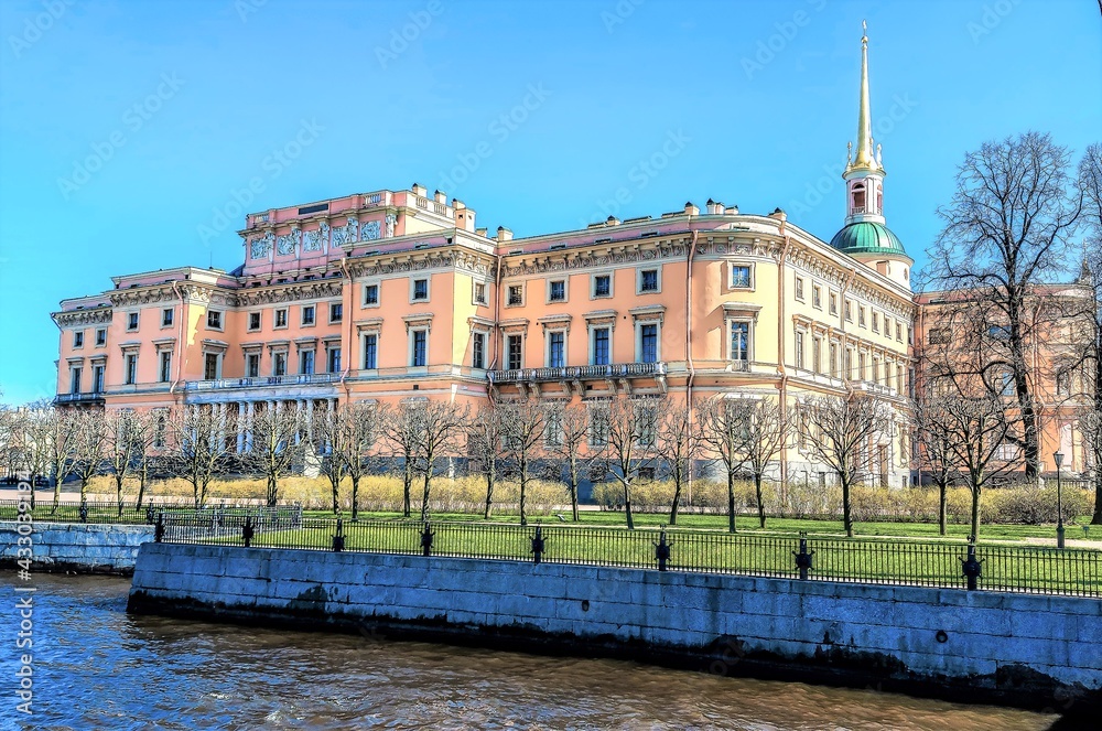 The Mikhailovsky (St Michael's) Castle also known as Engineer Castle. St. Petersburg, Russia