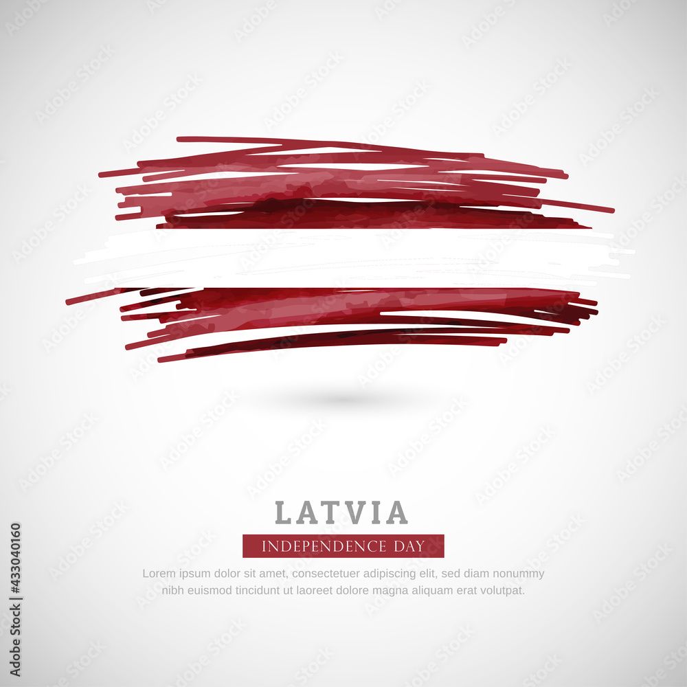 Brush flag of Latvia country. Happy independence day of Latvia with grungy flag background Brush flag of Latvia country. Happy independence day of Latvia with grungy flag background