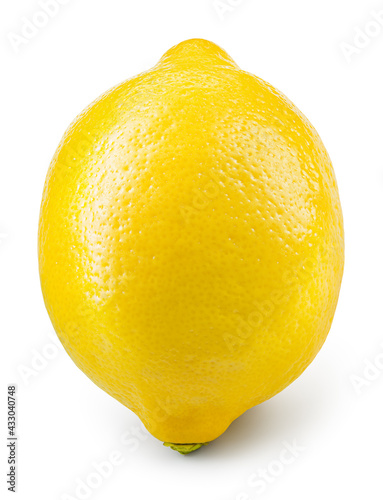 Lemon isolated. Whole lemon on white background. With clipping path. Full depth of field.