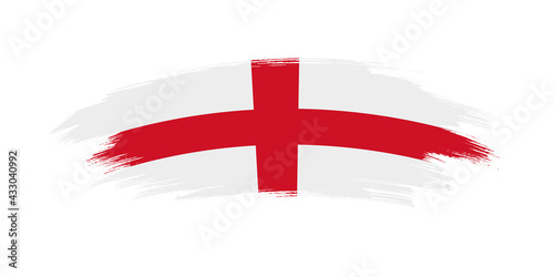 Artistic grunge brush flag of England isolated on white background