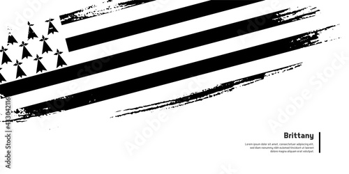 Fototapete Creative hand drawing brush flag of Brittany country for special national day