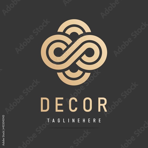 Abstract graphic decor logo,design icon,infinity sign,premium quality symbol.Design template design studio.Vector illustration.