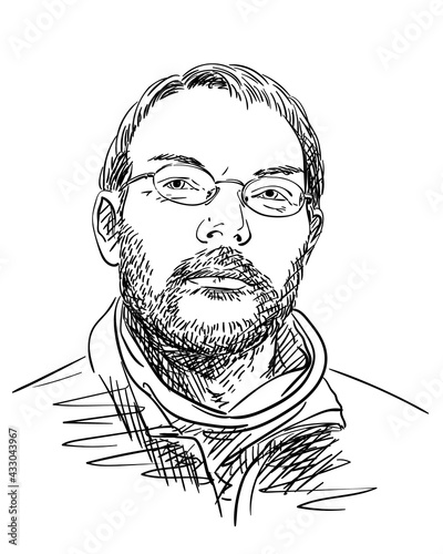man hand drawn portrait