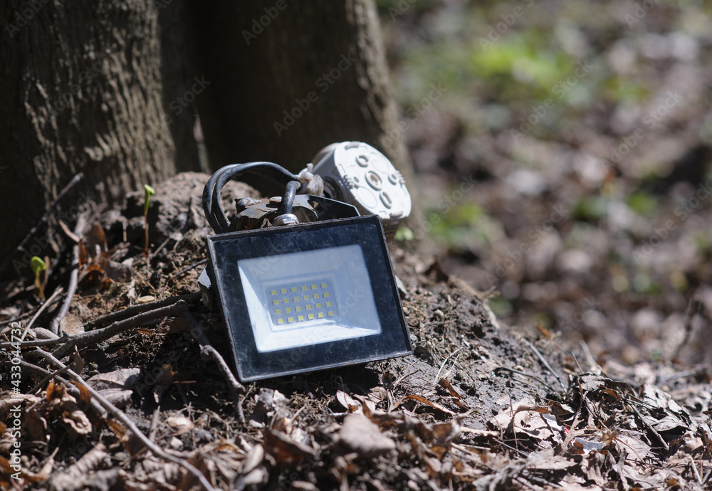 LED projector in the wild park