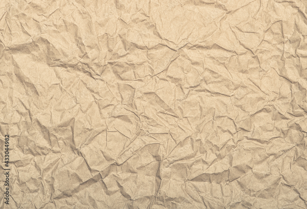 Obraz premium Craft paper background vintage crumpled recycled material texture