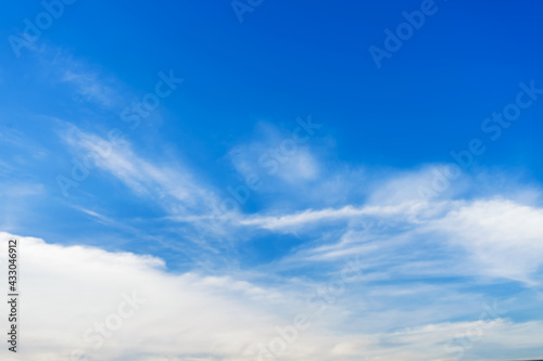 Sky blue background. Sky cloud clear, blue sky with cloud background. © Anucha