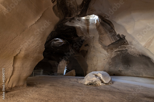 Bell  cave dug at the beginning of the 7th century, used for quarrying stone in Maresha, in Beit Guvrin, Kiryat Gat, in Israel photo