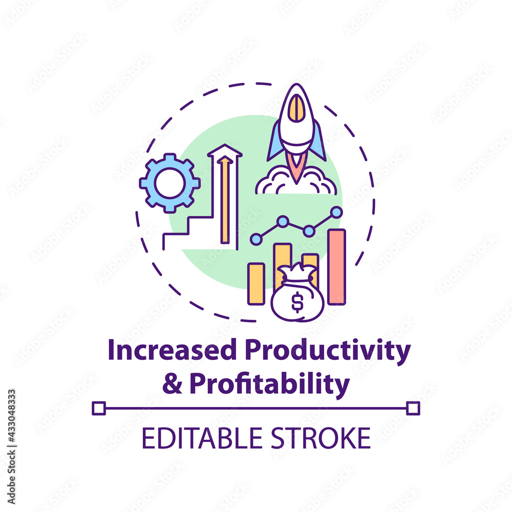 Increased productivity and profitability concept icon. Company culture ...